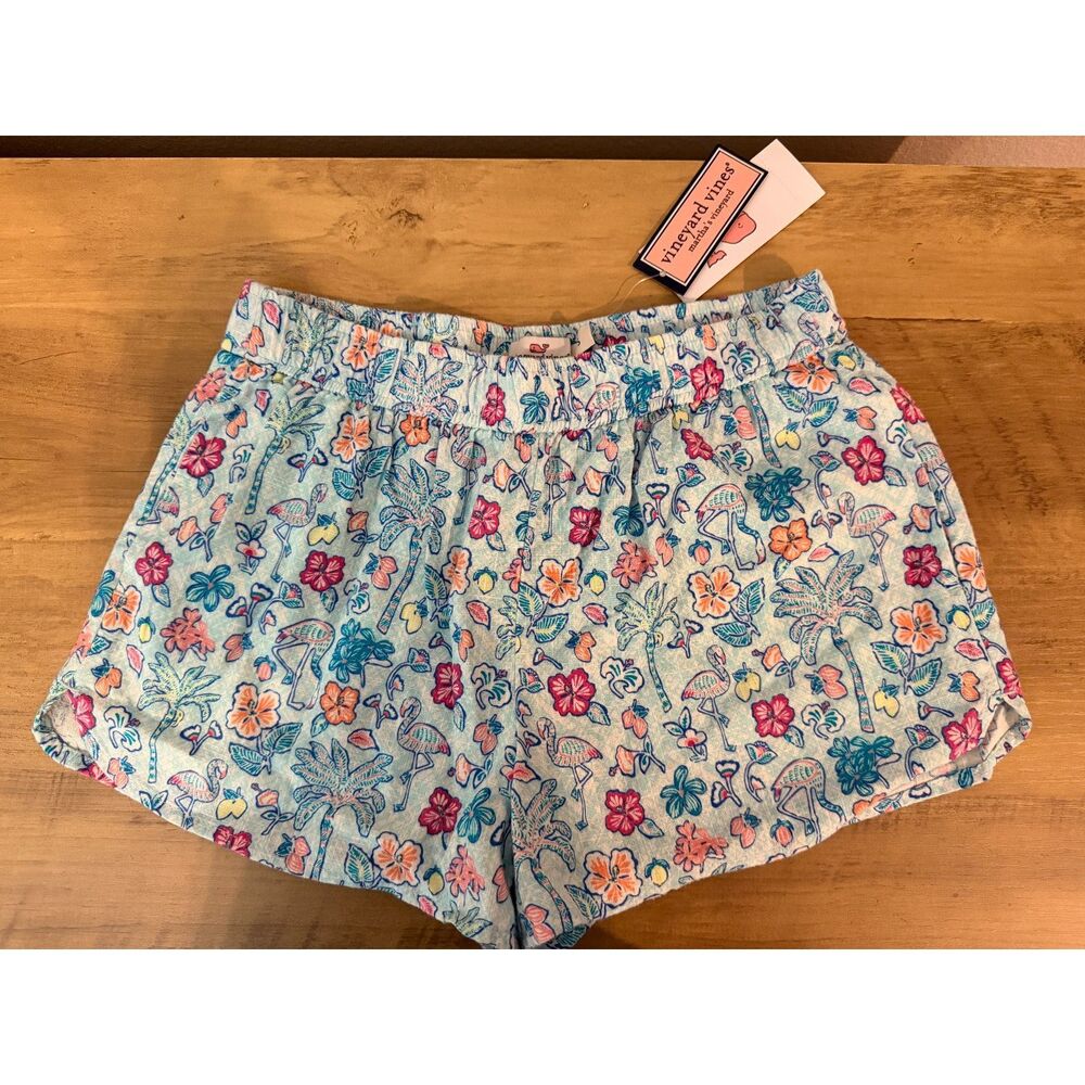 Vineyard Vines Flamingo Flock Girls Shorts Small NWT Super Cute